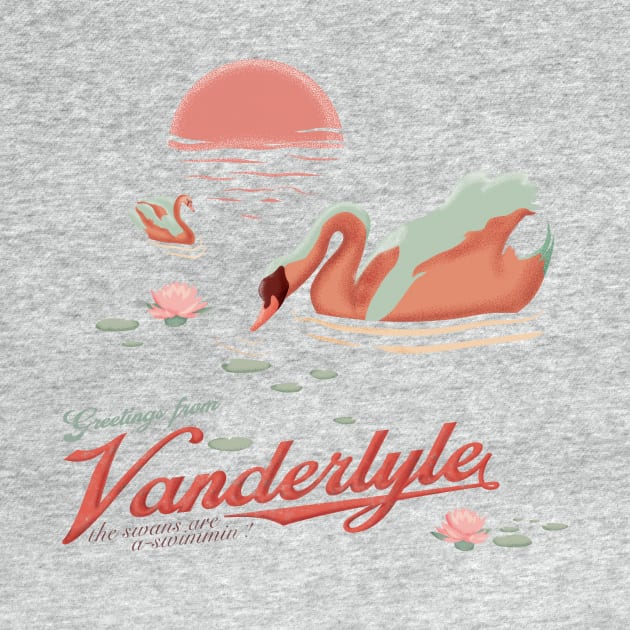 Greetings from Vanderlyle (The Swans are a-swimmin') by frayedalice